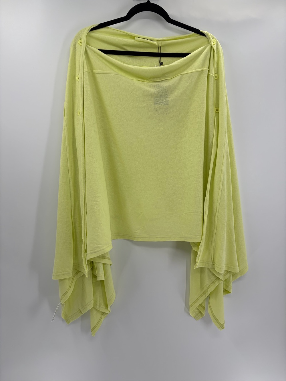 Mia inspiration Lime Green Draped Cowl Neck Lightweight Laganlook Shawl Wrap os